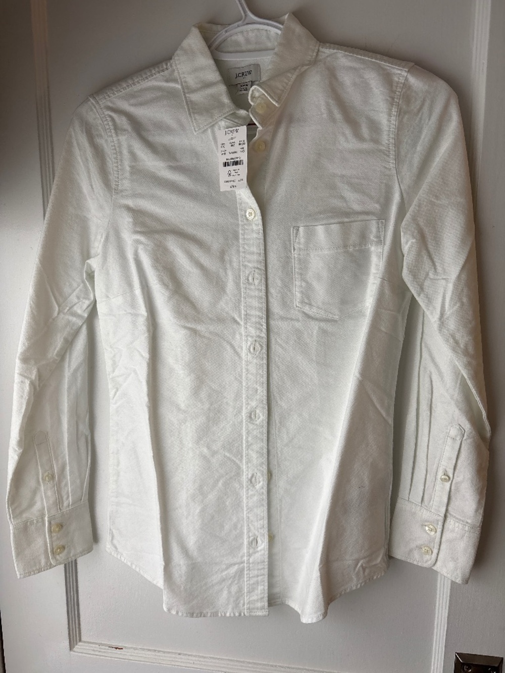 JCrew Button up oxford shirt in signature fit, White, Sz XXS, NWT